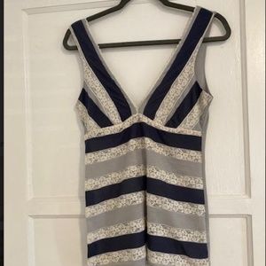 Vintage Topshop Striped Lace Detail Top